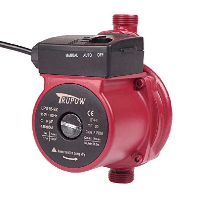 Trupow 120w 3 4 Npt 110v Hot Water Automatic Circulation Pump Cast
