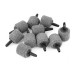 Uxcell 10-Piece Aquarium Cylinder Mini Bubble Air Stone, 21mm by 22mm, Gray